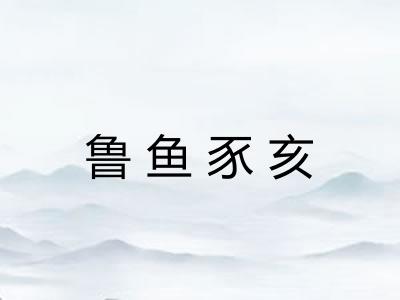 鲁鱼豕亥