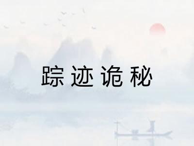 踪迹诡秘 踪迹诡秘