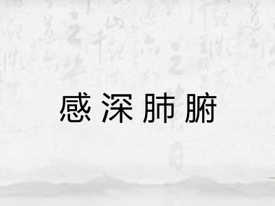 感深肺腑 感深肺腑