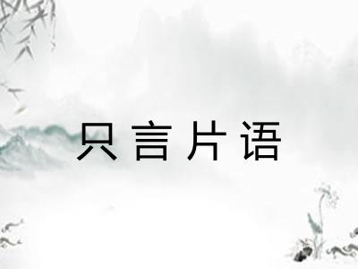 只言片语
