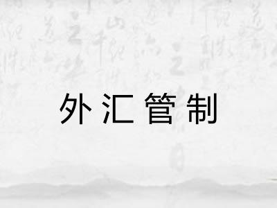 外汇管制 外汇管制