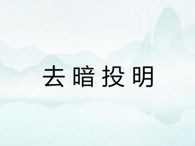去暗投明 去暗投明