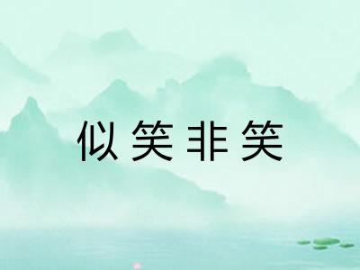 似笑非笑 似笑非笑