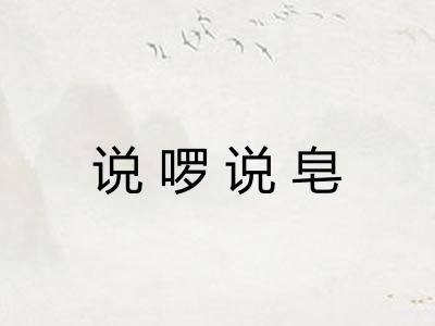 说啰说皂 说啰说皂