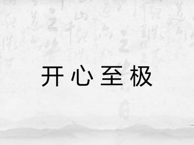 开心至极