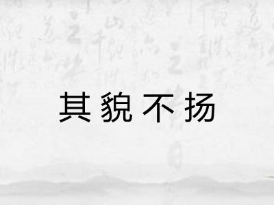 其貌不扬 其貌不扬