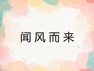 闻风而来 闻风而来