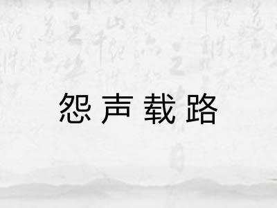 怨声载路