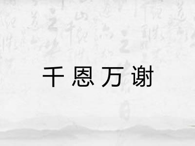 千恩万谢