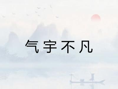 气宇不凡 气宇不凡