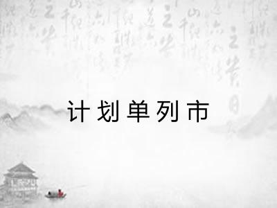 计划单列市