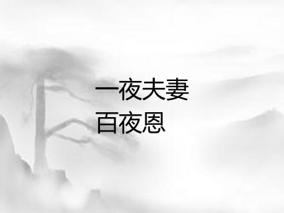 一夜夫妻百夜恩