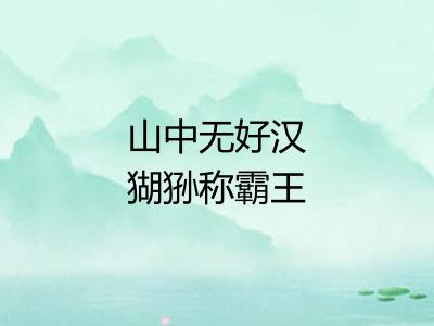 山中无好汉猢狲称霸王